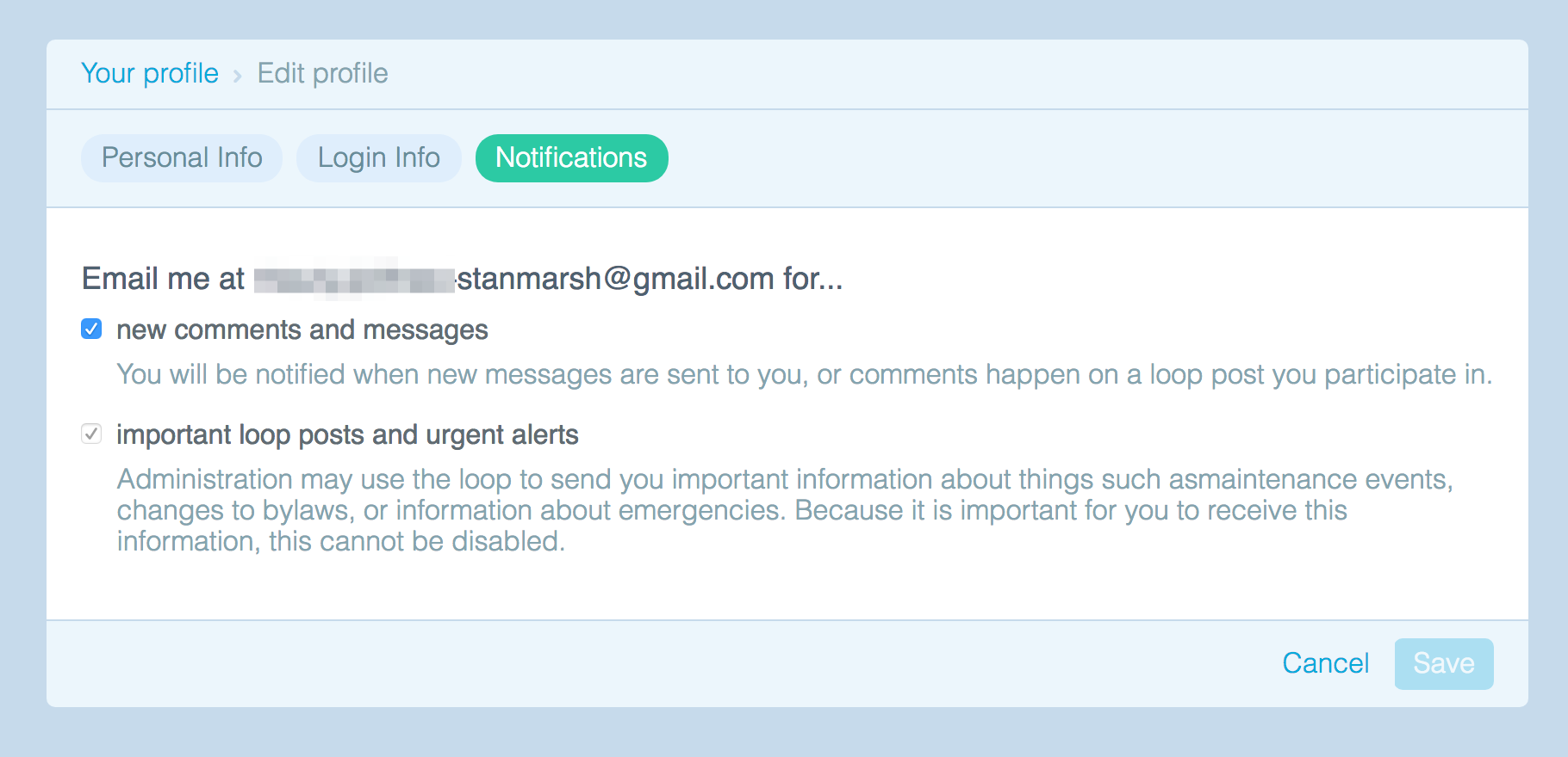 Turning Email Notifications On or Off Help Centre